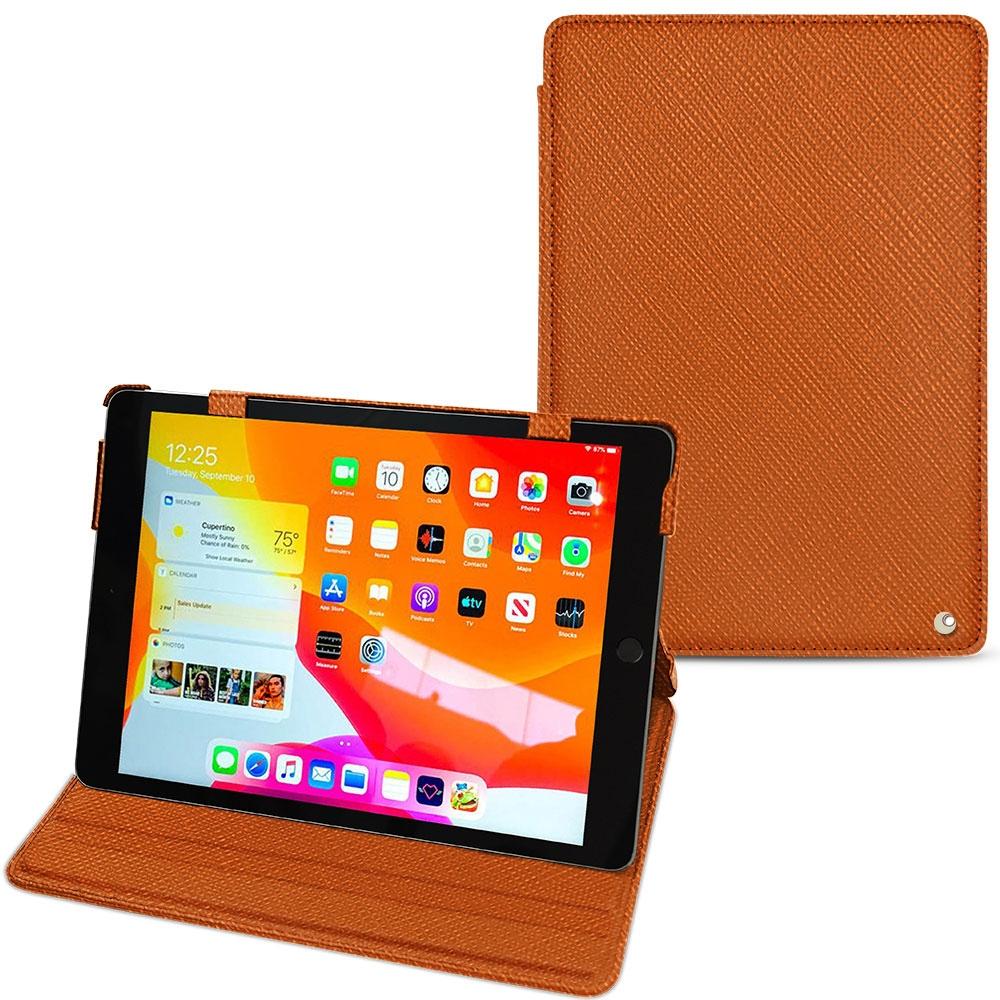 Noreve Lederschutzhülle horizontal (iPad 10.2 2019), Tablet Hülle, Orange