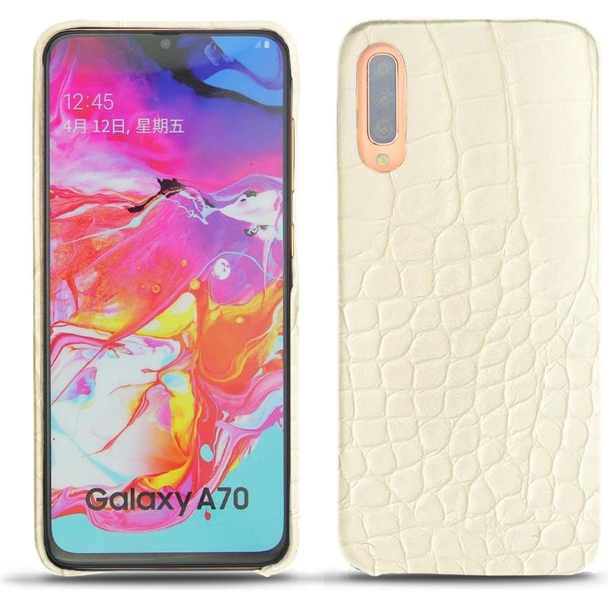 Noreve Lederschutzhülle (Samsung Galaxy A70), Smartphone Hülle, Weiss