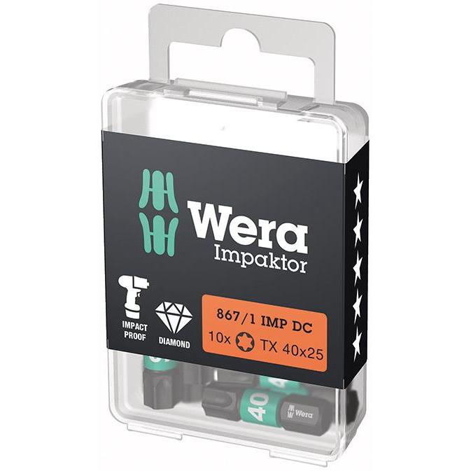 Wera, Bits, Bit 867/1 IMP DC T40 Länge 25 mm 1/4 ″ C6,3 Impaktor, DC (T40)