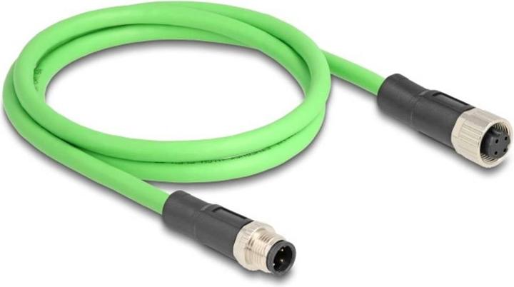 Actual product image Delock M12 cable D-coded 4 pin plug to socket PUR (TPU) 1 m (SF/UTP, 1 m)