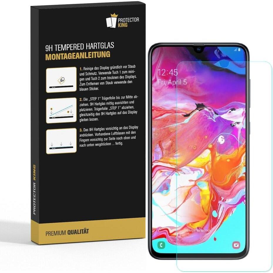 Thumbnail - Protectorking 3x echtes Tempered 9H Panzerhartglas 3D KLAR (3 Stück, Samsung Galaxy A70), Smartphone Schutzfolie