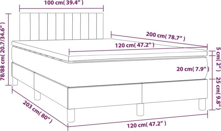 Produktbild vidaXL Boxspringbett (120 x 200 cm)
