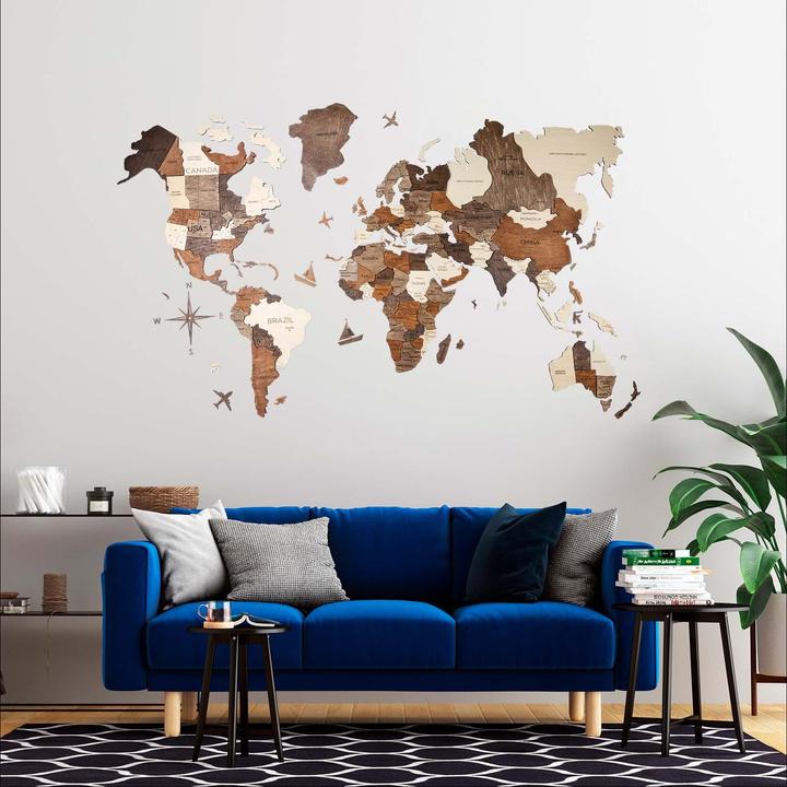 Actual product image Enjoy The Wood 3D world map (120 x 200 cm)