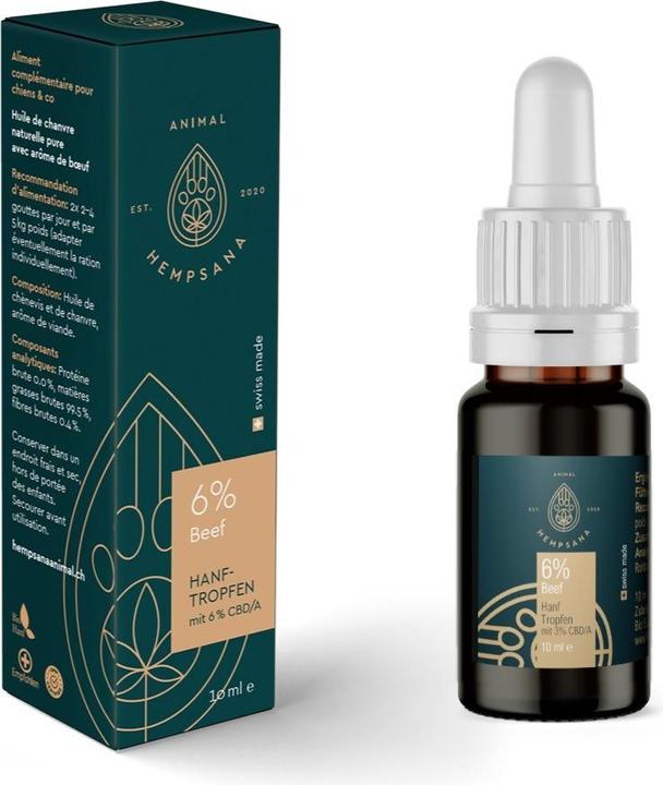 Immagine prodotto HempSana Gocce di canapa animale 6% manzo, 10 ml (Senior, Adulto, Junior, 10 pz., 48 g)