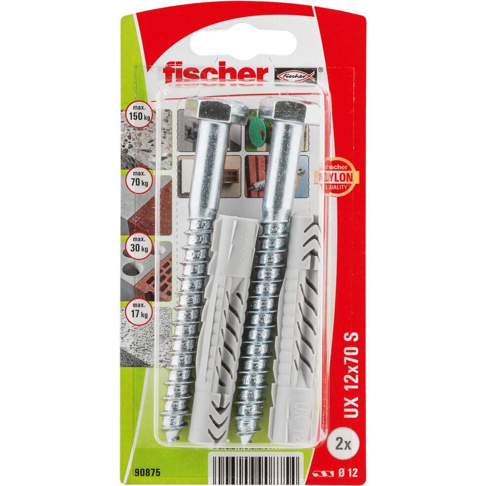 Fischer, Dübel, SB Nylondübel UX mit Schraube (2 Stk.)