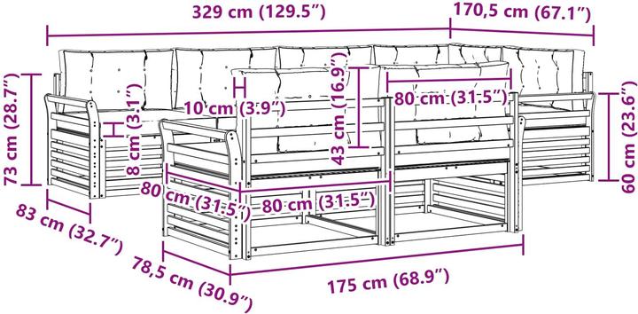 Produktbild vidaXL Outdoor-Sofa