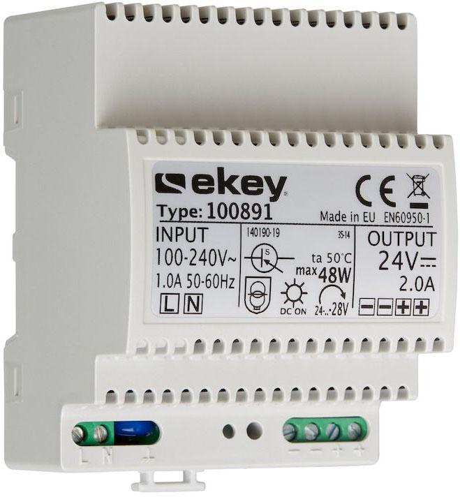 Ekey Top-hoed railvoeding 100891 230VAC - 24V DC 2A