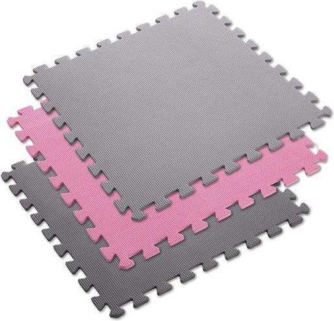 Actual product image One Folding mat for training HMS MP10 light grey-pink-dark grey, 60x60x1,0cm (9 pieces) (10 mm)