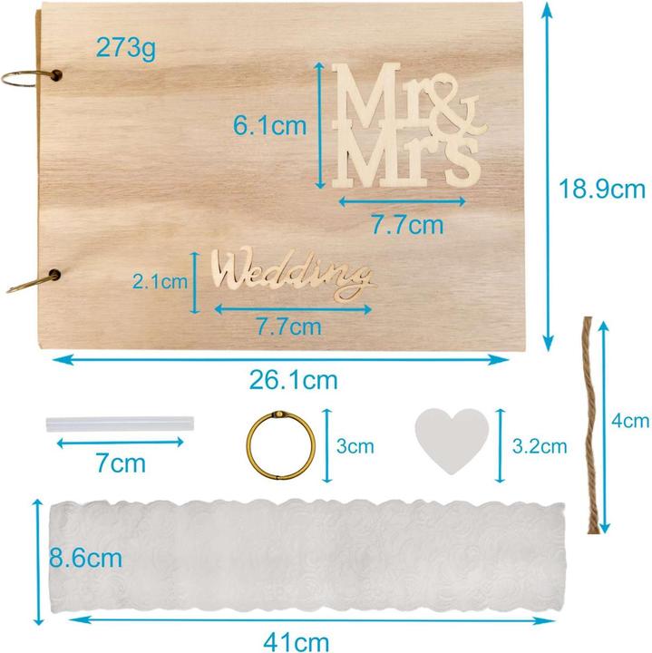 Produktbild Intirilife Hochzeitsbuch Mr & Mrs Vintage DIY