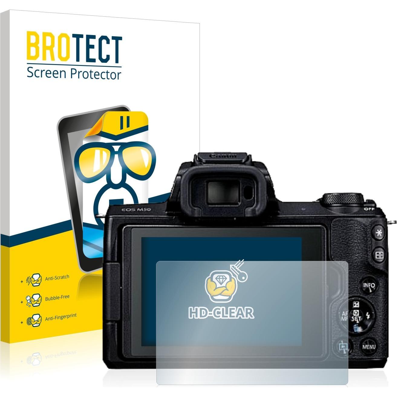 BROTECT Schutzfolie Displayschutz Klar (Displayschutz, EOS M50), Kameraschutz, Transparent