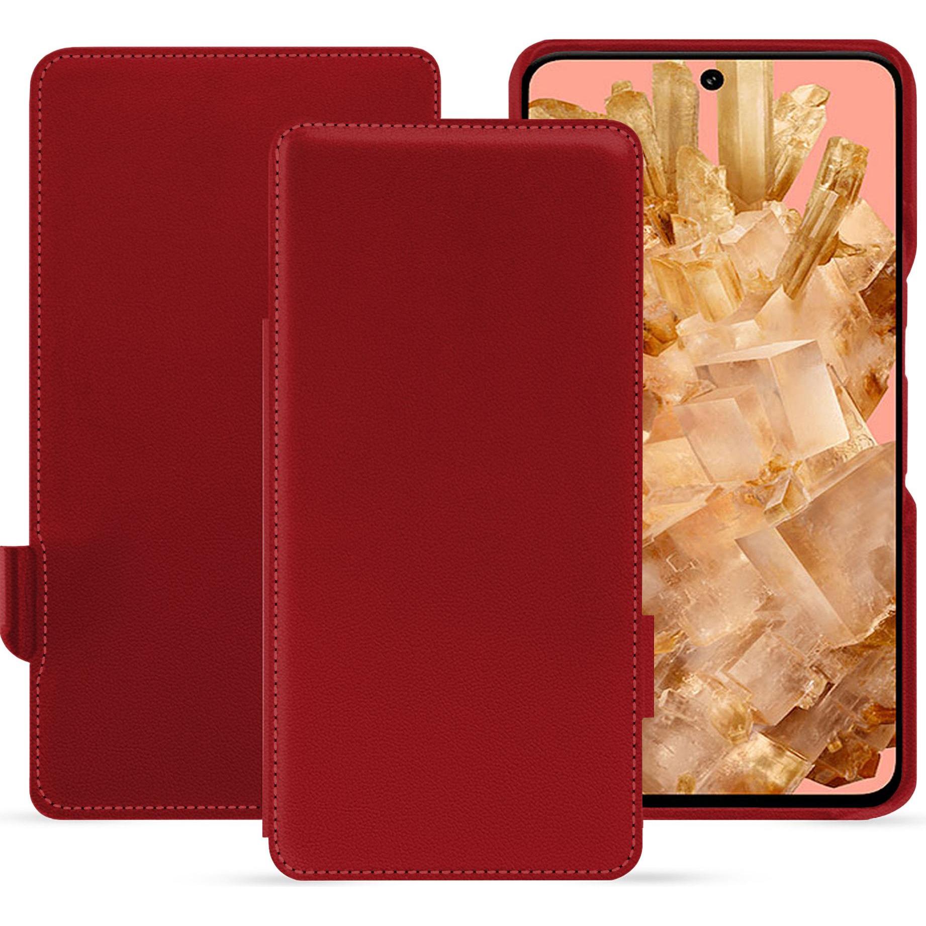 Noreve Lederschutzhülle horizontal (Google Pixel 8), Smartphone Hülle, Rot