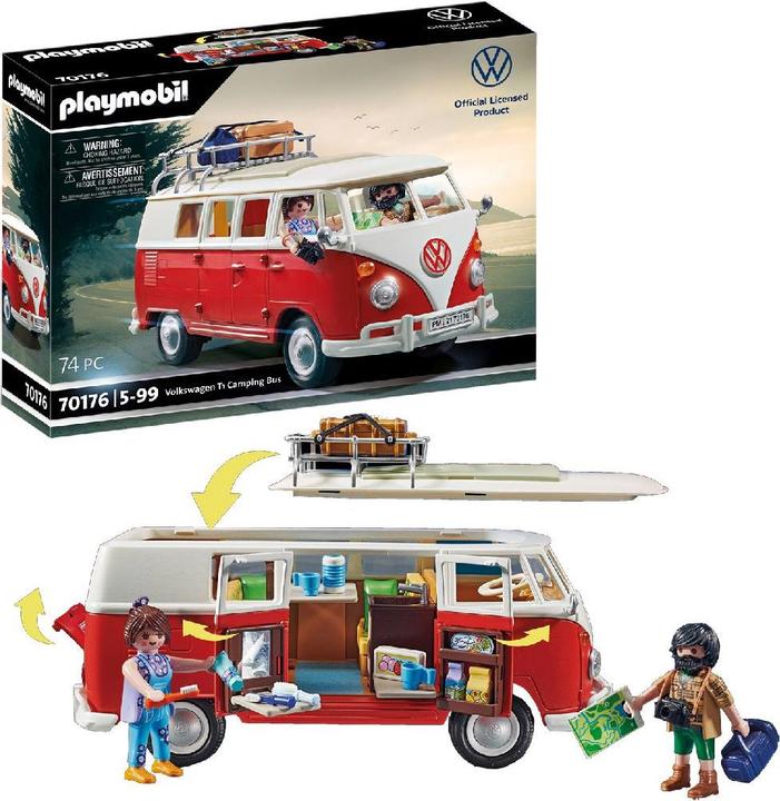 Immagine prodotto Playmobil Bus da campeggio Volkswagen T1 (70176, Playmobil Volkswagen)