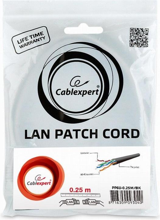 Produktbild Gembird Patch-Kabel (UTP, CAT6, 0.25 m)