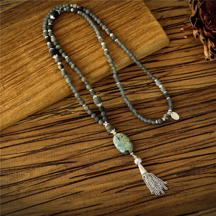 Image du produit Andreani Collier avec pendentif en jade véritable avec verre (Pierres)