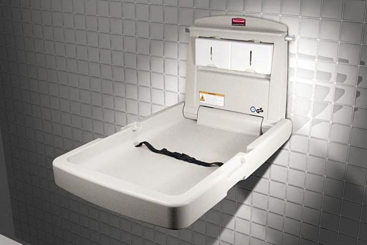 Actual product image Rubbermaid Baby changing station FG781988LPLAT vertical