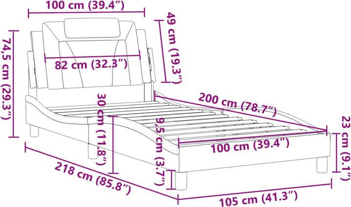 Image du produit vidaXL Bettgestell (100 x 200 cm)