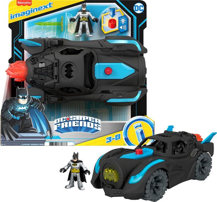 Actual product image Imaginext DC Super Friends Batman Batmobile with lights and sounds