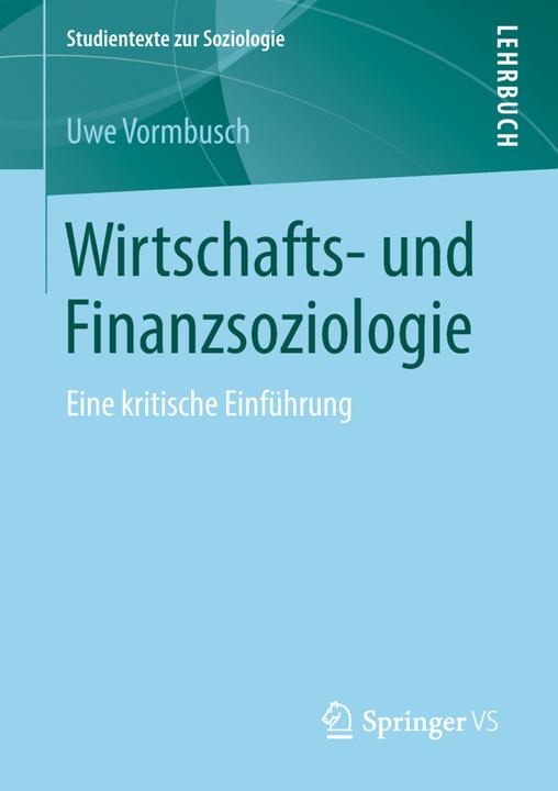 Produktbild Wirtschafts- und Finanzsoziologie (Deutsch, Uwe Vormbusch, 2018)
