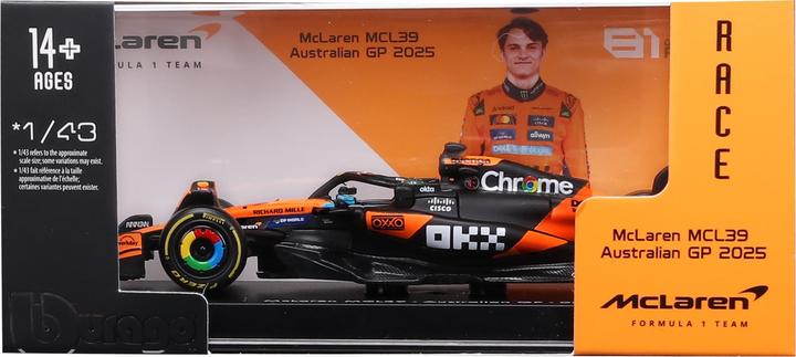 Actual product image Bburago McLaren F1 MCL39 1/43 Piastri 2025
