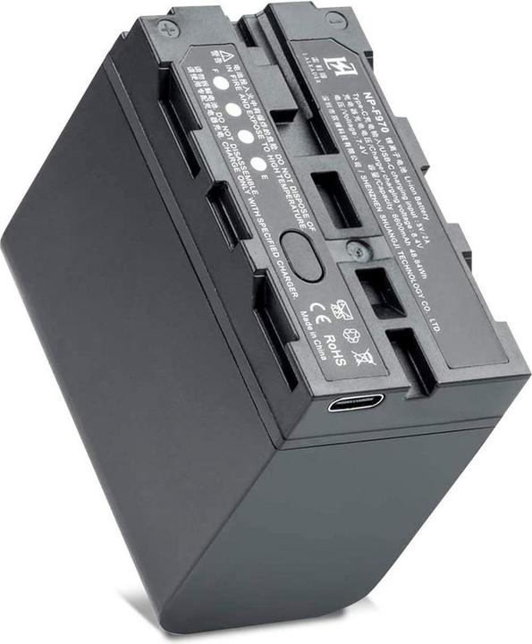 Actual product image Viltrox NP F970 Battery 6600mah with USB C Charging Port (Camera battery)