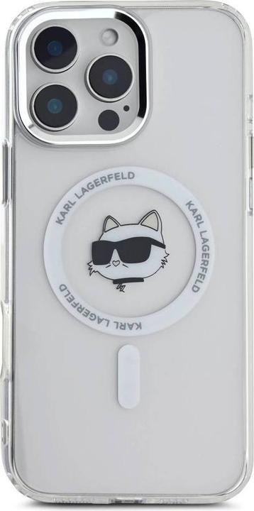 Produktbild Karl Lagerfeld KLHMP16XHLSCHH iPhone 16 Pro Max 6.9" biały/white hardcase IML Metal Choupette Head M (Apple iPhone 16 Pro Max)