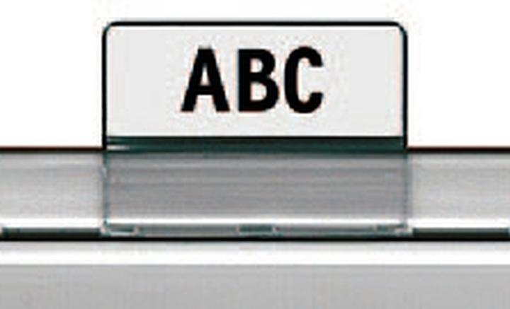 Actual product image Han Tab Dimensions: 3.5 x 1.5 cm (W x H) max. number of print lines: 3 Print line