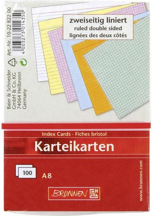 Produktbild Karteikarten (A8, 180 g/m², 100 x)