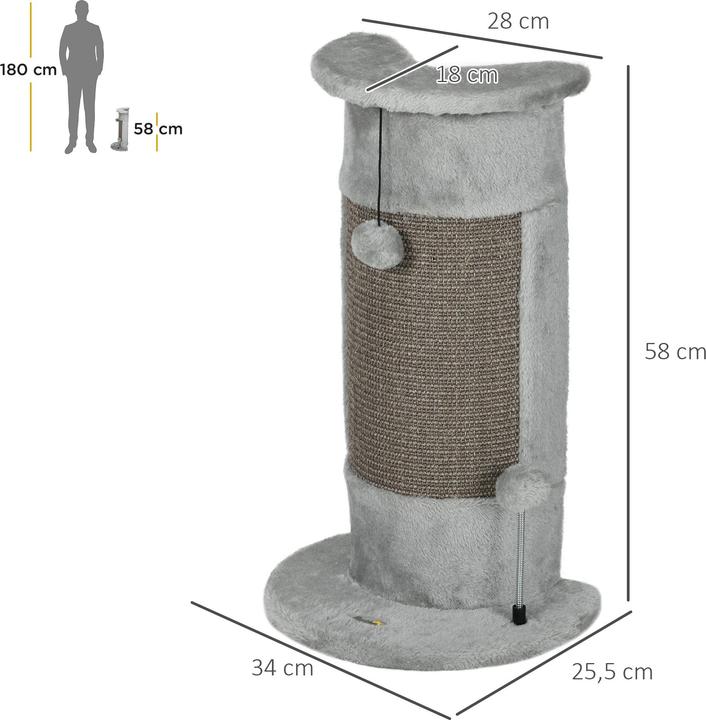 Actual product image PawHut Scratching post (58 cm, Grey)