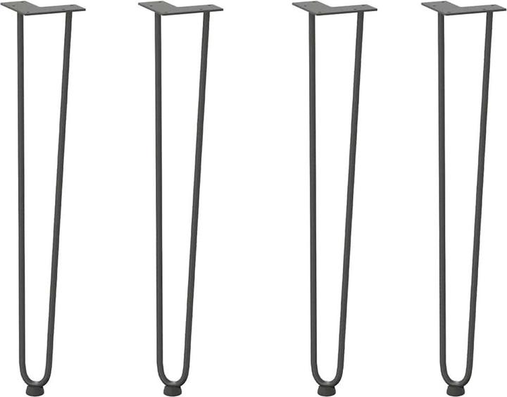 Produktbild VidaXL Haarnadelbeine 4 Stk. Anthrazit 72 cm Massivstahl Hairpin Tischbein