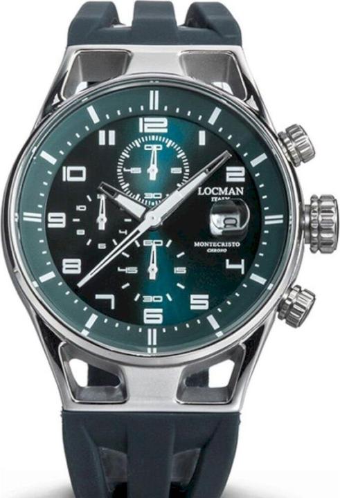 Produktbild Locman Italy Herrenuhr Montecristo Chrono anthrazit grün 41 mm Ref. 0542 (Chronograph, 41 mm)