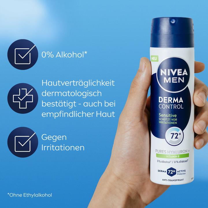 Produktbild NIVEA MEN Deo Derma Control Spray Sensitive, 150 ml (Spray, 150 ml)