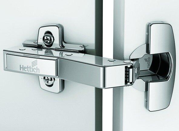 Actual product image Hettich 45° cup hinges Sensys 8639i W45, corner hinge present