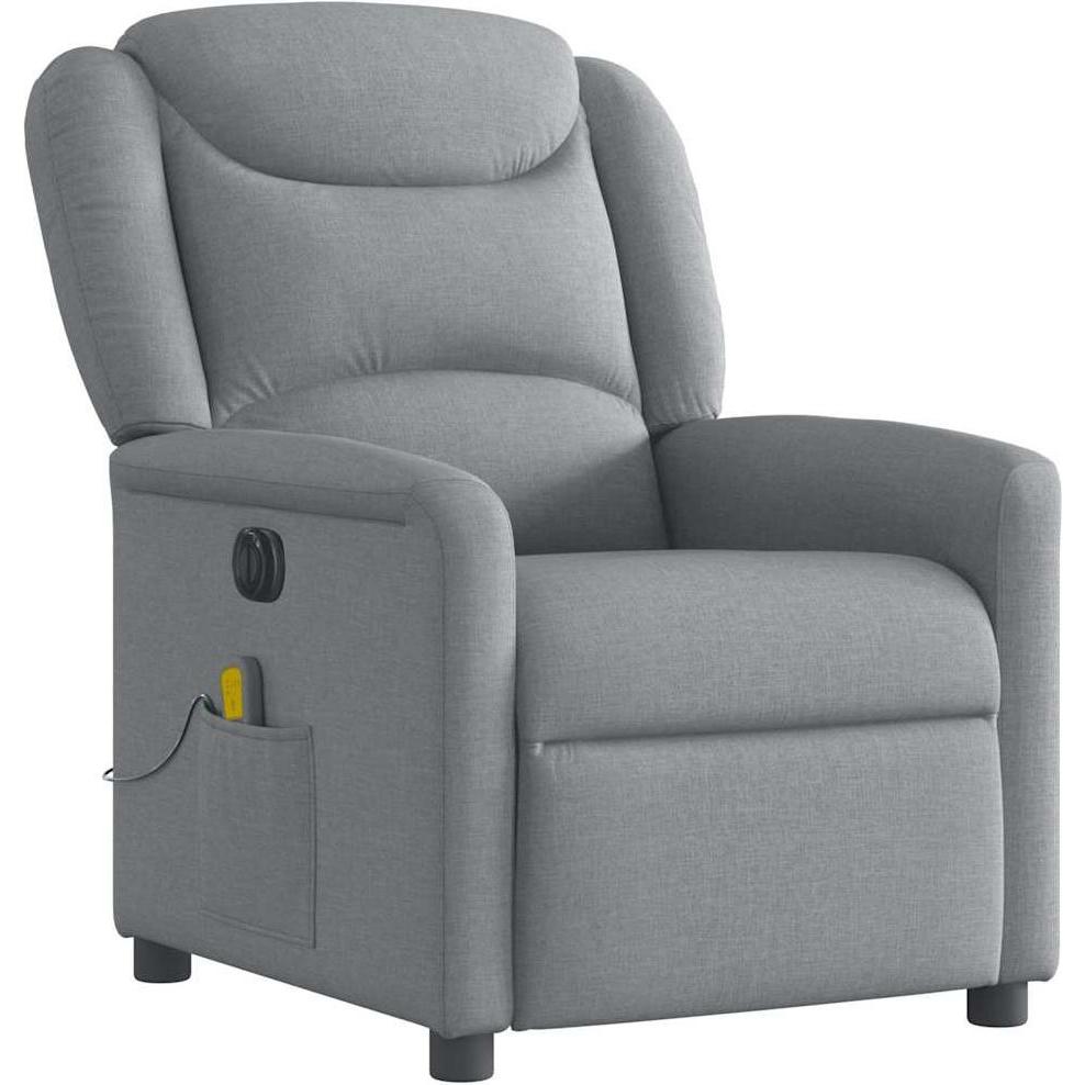 VidaXL, Massageliege + Massagesessel, Massagesessel Elektrisch Hellgrau Stoff