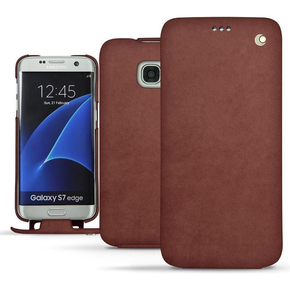 Noreve Lederschutzhülle vertikal (Samsung Galaxy S7 Edge), Smartphone Hülle, Rot