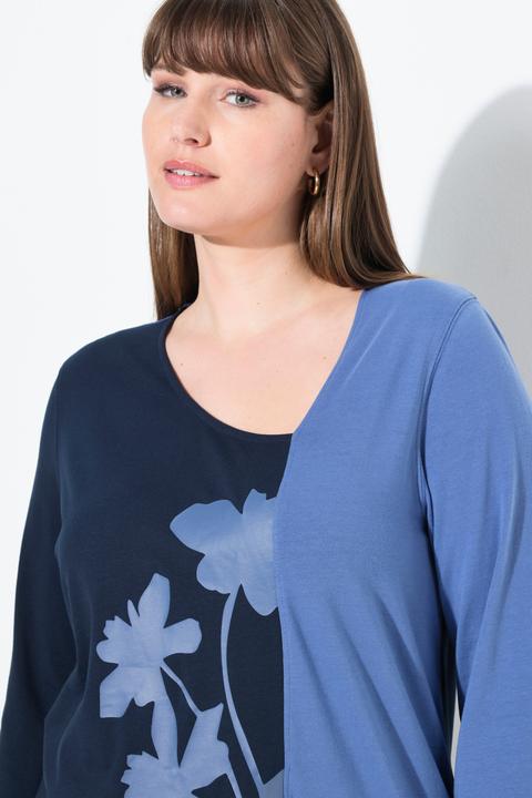Produktbild Ulla Popken Shirt, Blüten, V-Ausschnitt, 3/4-Arm (50, 52)