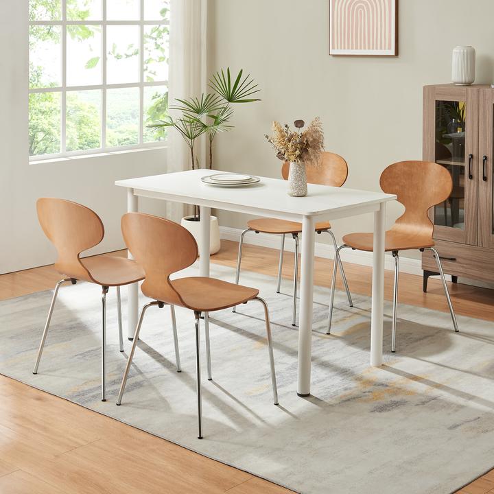Produktbild En.Casa Esszimmerstuhl Kil 4er Set Walnussoptik/Chromfarben
