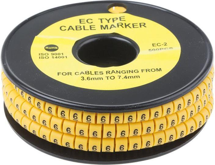 Actual product image RS PRO Slide On PVC Yellow Cable Marker 6