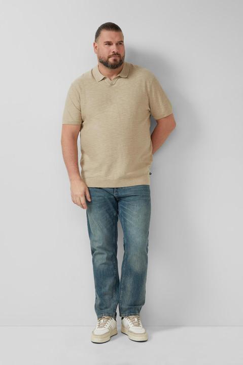 Produktbild s.Oliver Strick-Poloshirt in Flammgarnstruktur (3XL)