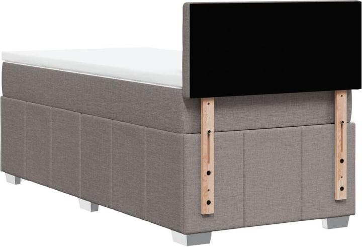 Produktbild vidaXL Boxspringbett Polsterbett Bett Einzelbett Matratze Taupe 80x200cm Stoff (80 x 200 cm)