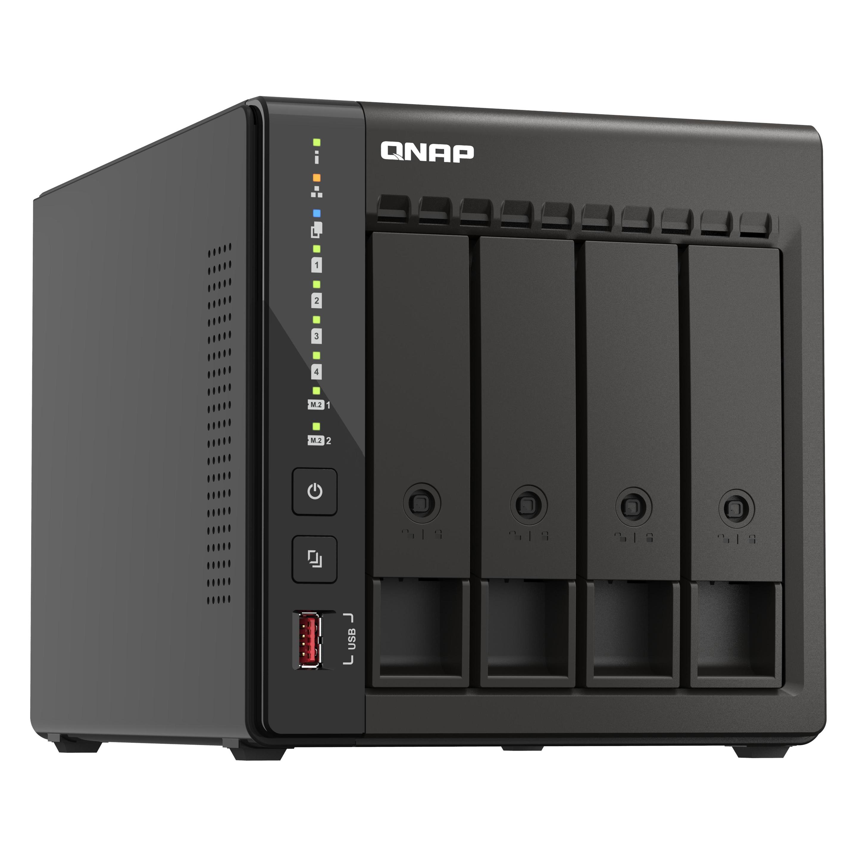 QNAP QVP-41C 8-CH 4 BAY, NAS, Schwarz