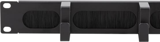 Image du produit LogiLink Panneau guide-câbles 19" avec 4 étriers en acier et barrette à brosses, noir
