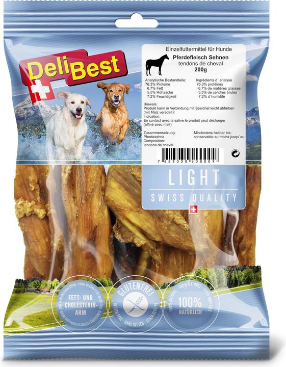 Produktbild DeliBest Light Pferdesehnen (Senior, Adult, Junior, 6 Stk., 210 g)