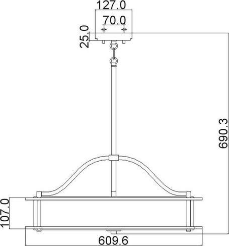 Produktbild Elstead Lighting Emory Hängeleuchte E27 4-fach 29cm Klassisches Zinn (E27)