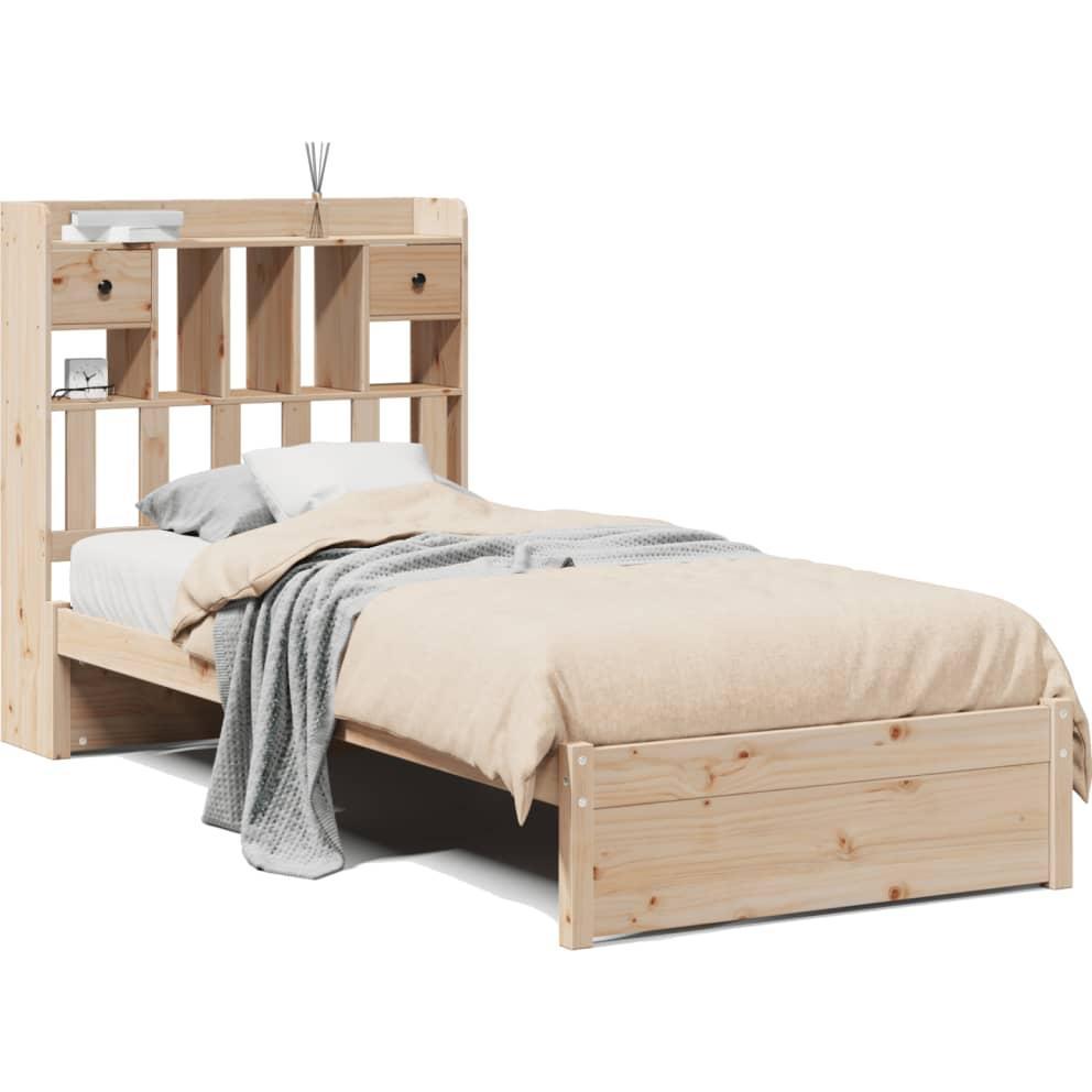 VidaXL, Bett, Bett mit Regal ohne Matratze Kiefer (90 x 190 cm)