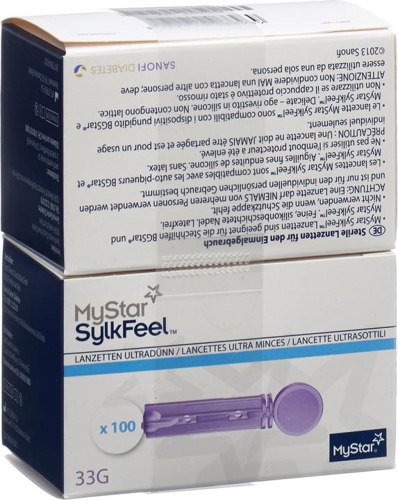 Actual product image MyStar SylkFeel lancets 33G, 2 x 100 pieces