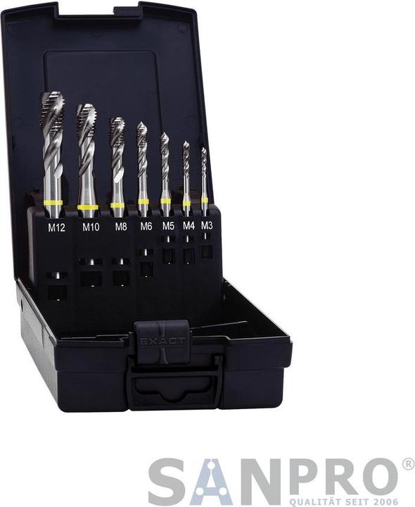 Image du produit Exact HM7 Jeu de tarauds pour machines, ensemble de 7 pièces. M3 - M12 ( 05117 ) HSS-E 35° RSP métr