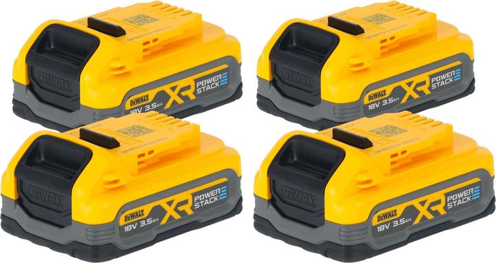 DeWalt DCBP 318 S4 Akku Set mit 4x Powerstack Akku 18 V 3,5 Ah / 3500 mAh XR Li-Ion - mit (18 V)