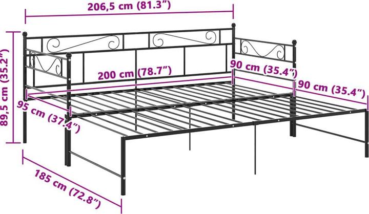 Image du produit vidaXL Schlafsofa-Gestell (90 x 200 cm)