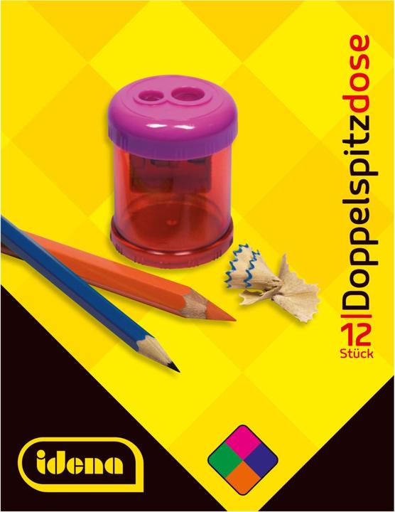 Actual product image Idena Double sharpener round 4 assorted