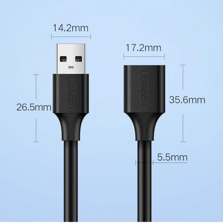 Actual product image Ugreen USB 3.0 extended cable 0.5m (black) (0.50 m, USB 3.0)